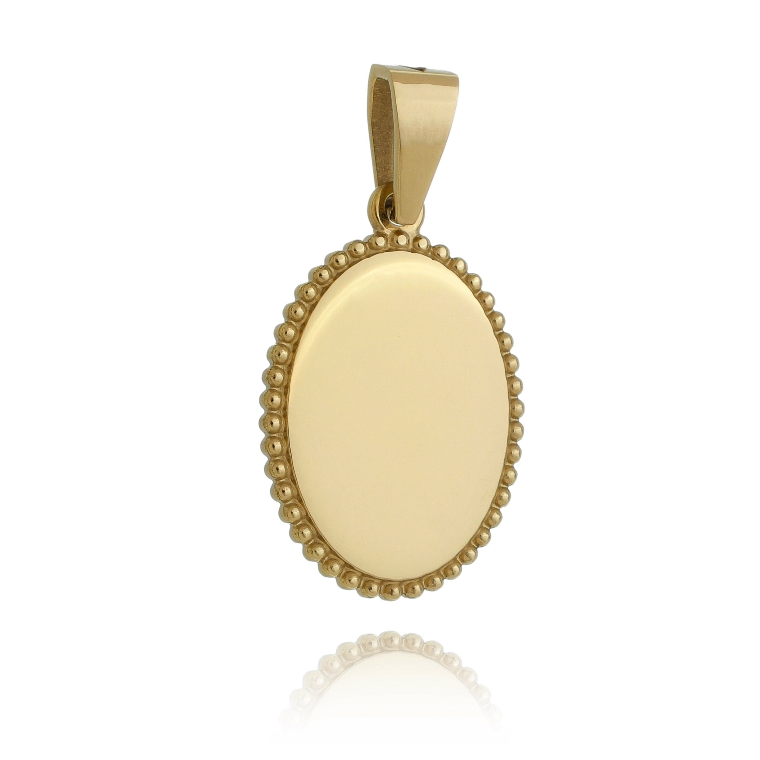 Engravable Oval Pendant - Border