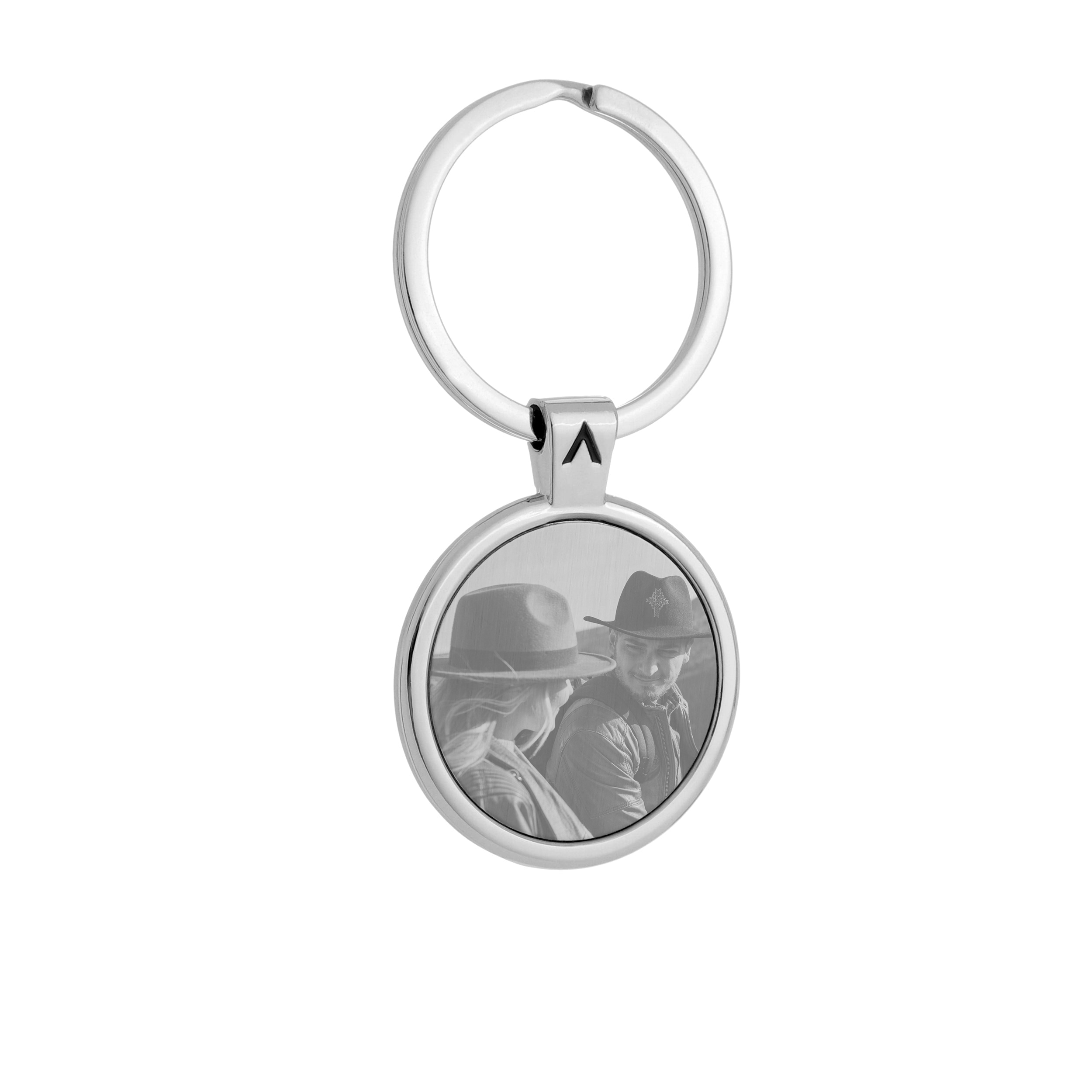 Round Keychain Engraved Couple