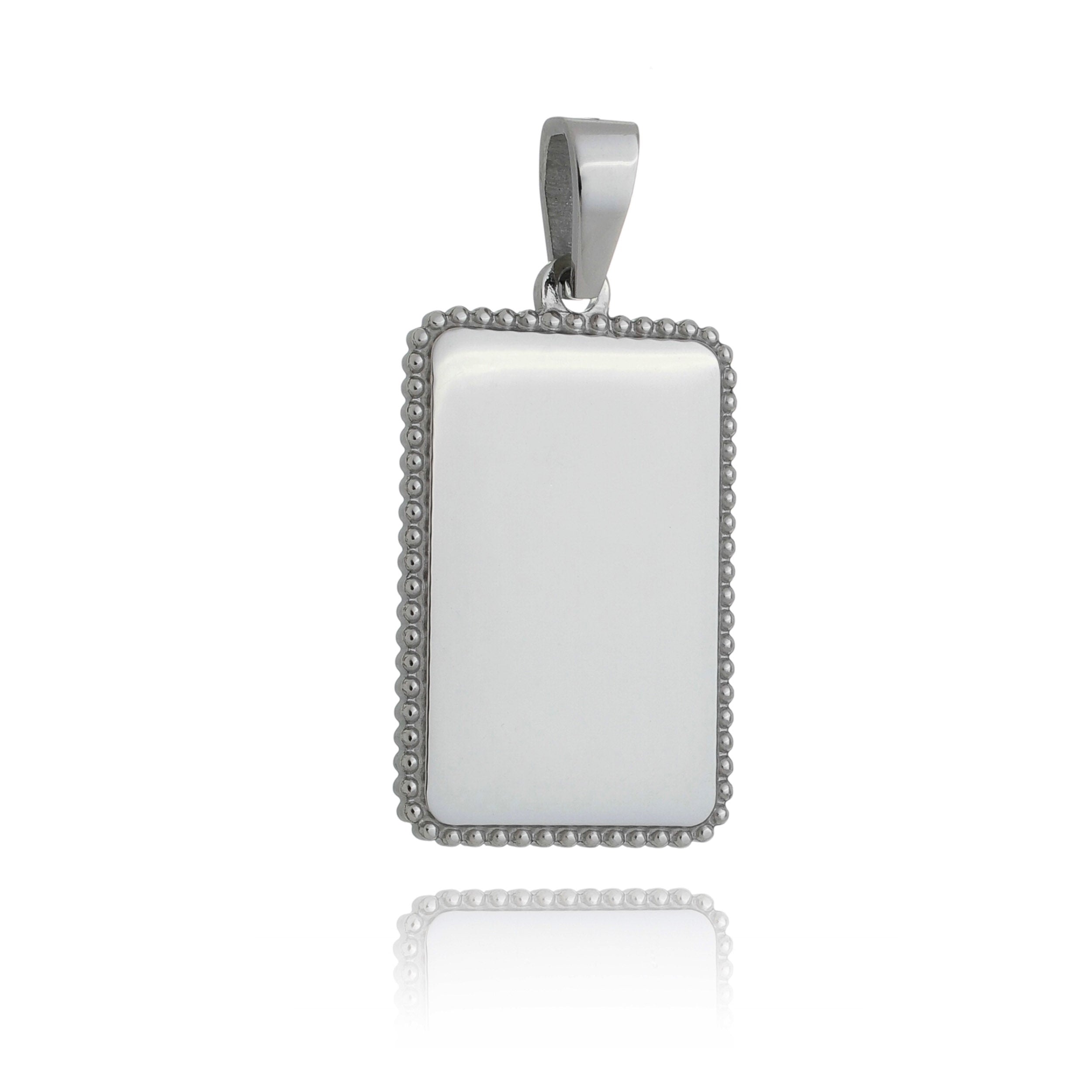 Engravable Rectangle Pendant - Border