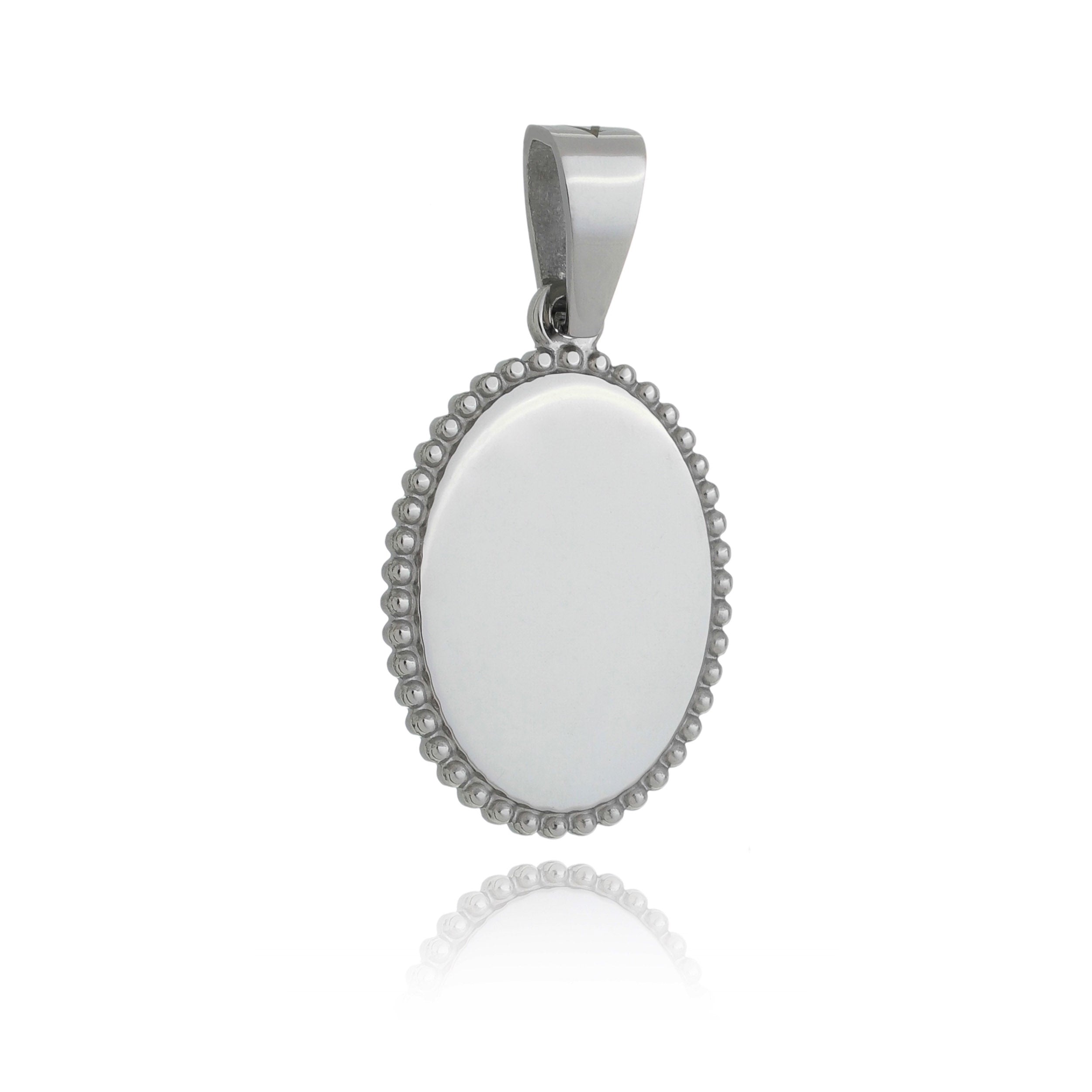 Engravable Oval Pendant - Border